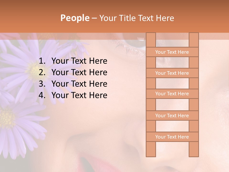 A Woman With Purple Flowers In Her Hair PowerPoint Template