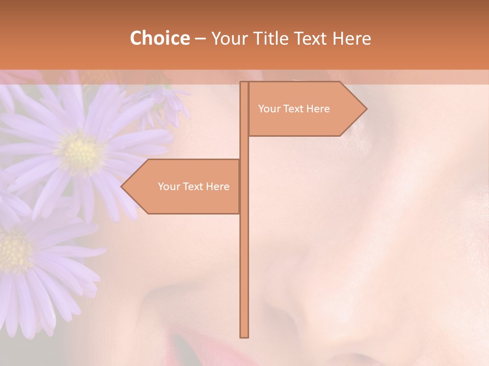 A Woman With Purple Flowers In Her Hair PowerPoint Template