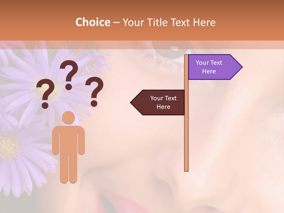 A Woman With Purple Flowers In Her Hair PowerPoint Template