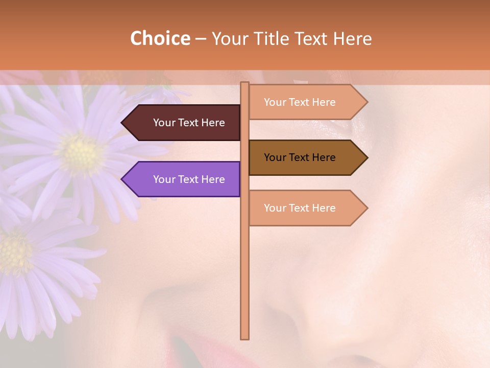 A Woman With Purple Flowers In Her Hair PowerPoint Template