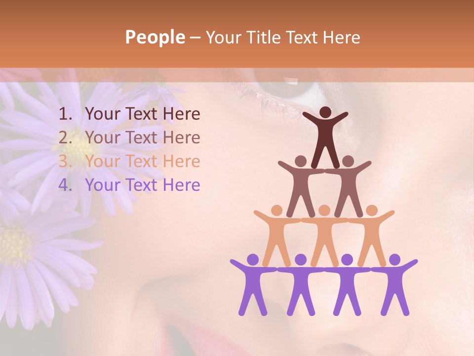 A Woman With Purple Flowers In Her Hair PowerPoint Template