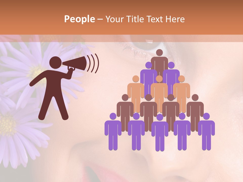 A Woman With Purple Flowers In Her Hair PowerPoint Template