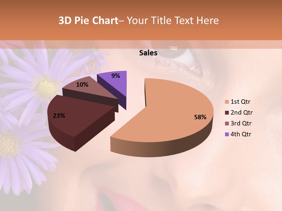 A Woman With Purple Flowers In Her Hair PowerPoint Template