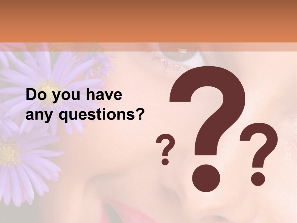 A Woman With Purple Flowers In Her Hair PowerPoint Template