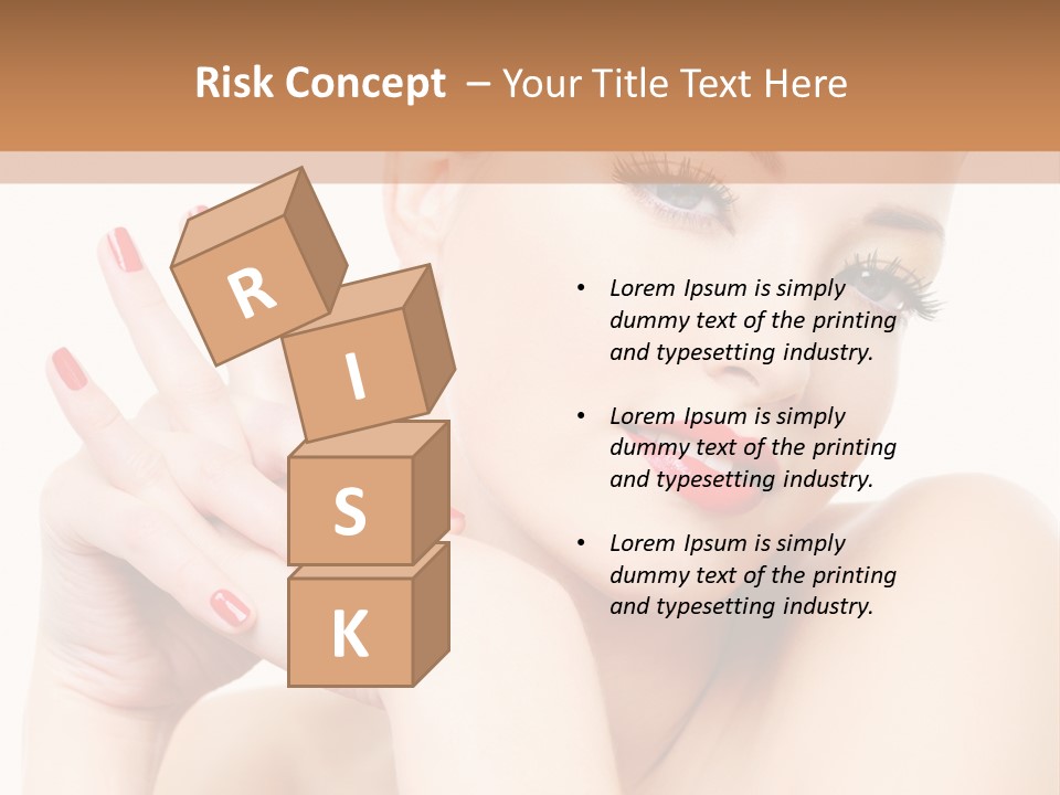 A Woman With Red Nails And A Red Manicure PowerPoint Template