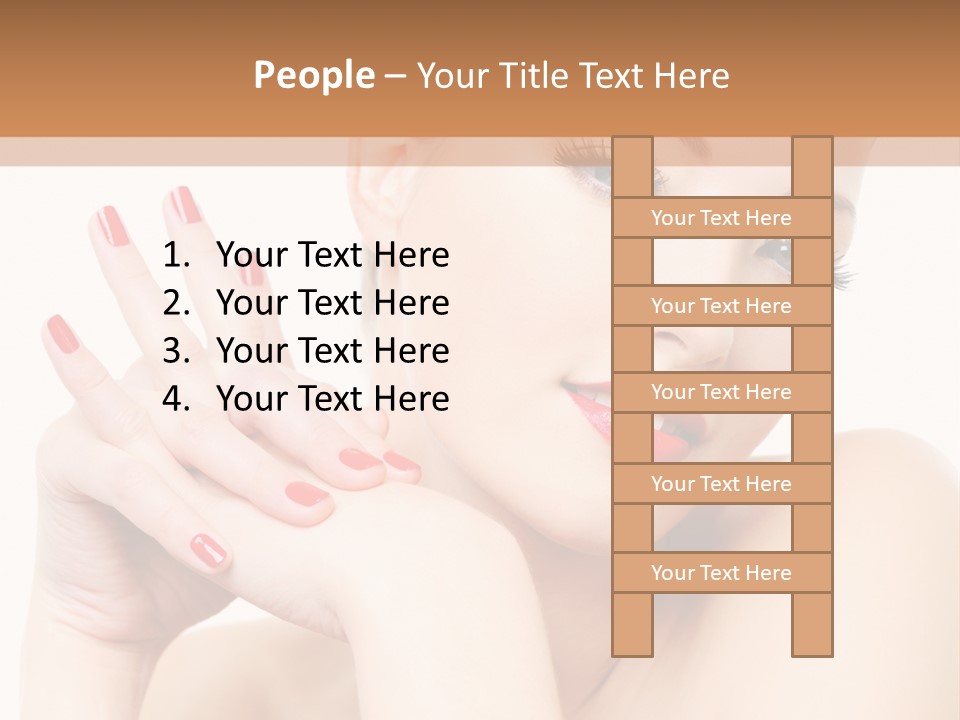 A Woman With Red Nails And A Red Manicure PowerPoint Template