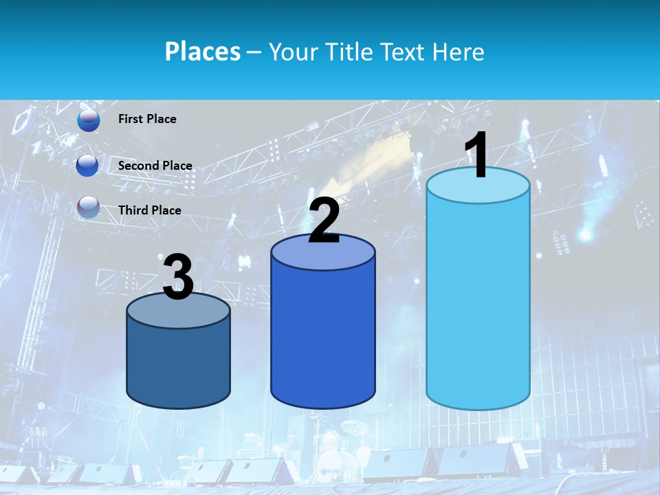 A Stage That Has Some Lights On It PowerPoint Template