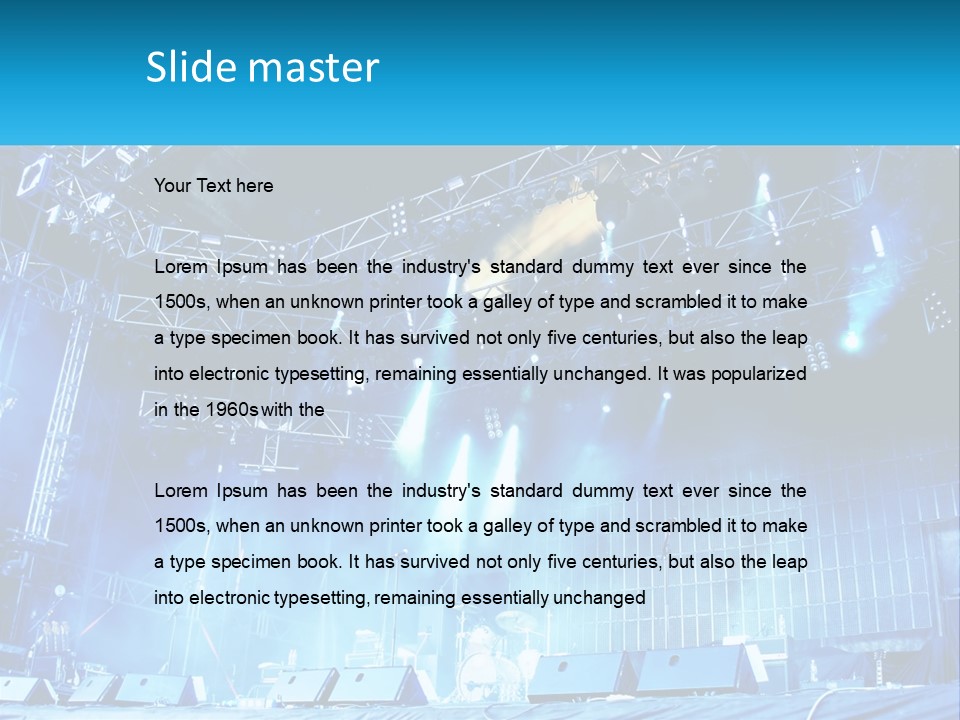 A Stage That Has Some Lights On It PowerPoint Template