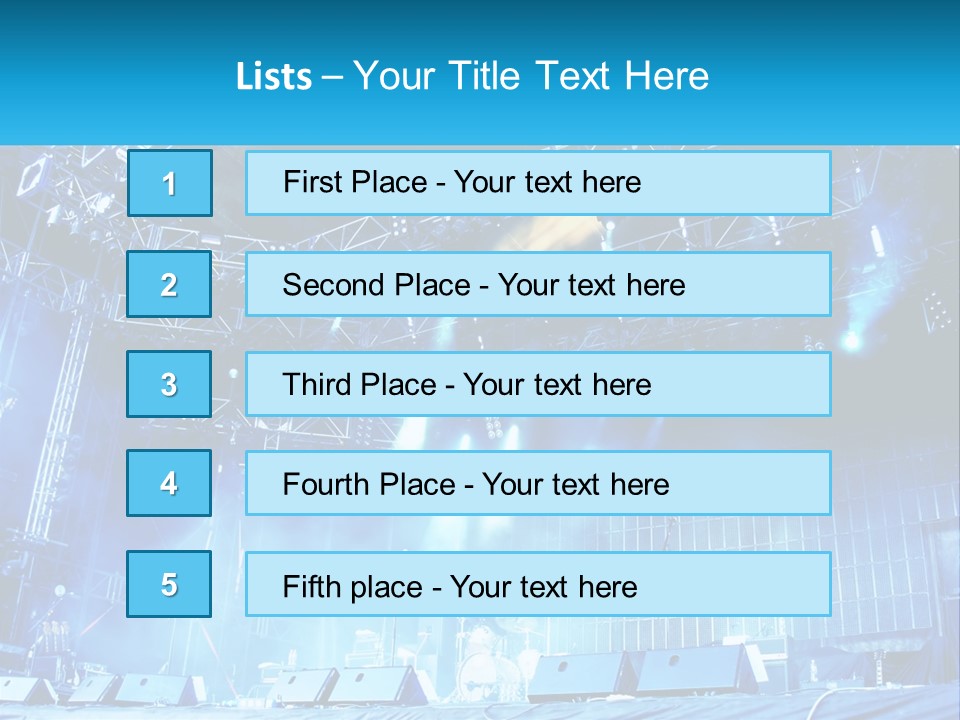 A Stage That Has Some Lights On It PowerPoint Template