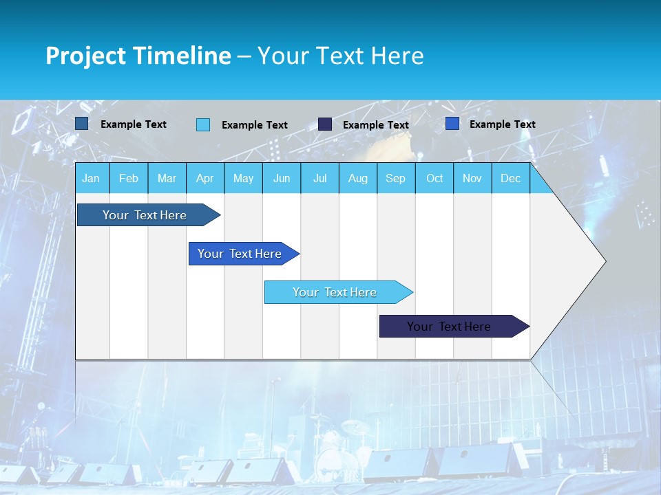 A Stage That Has Some Lights On It PowerPoint Template