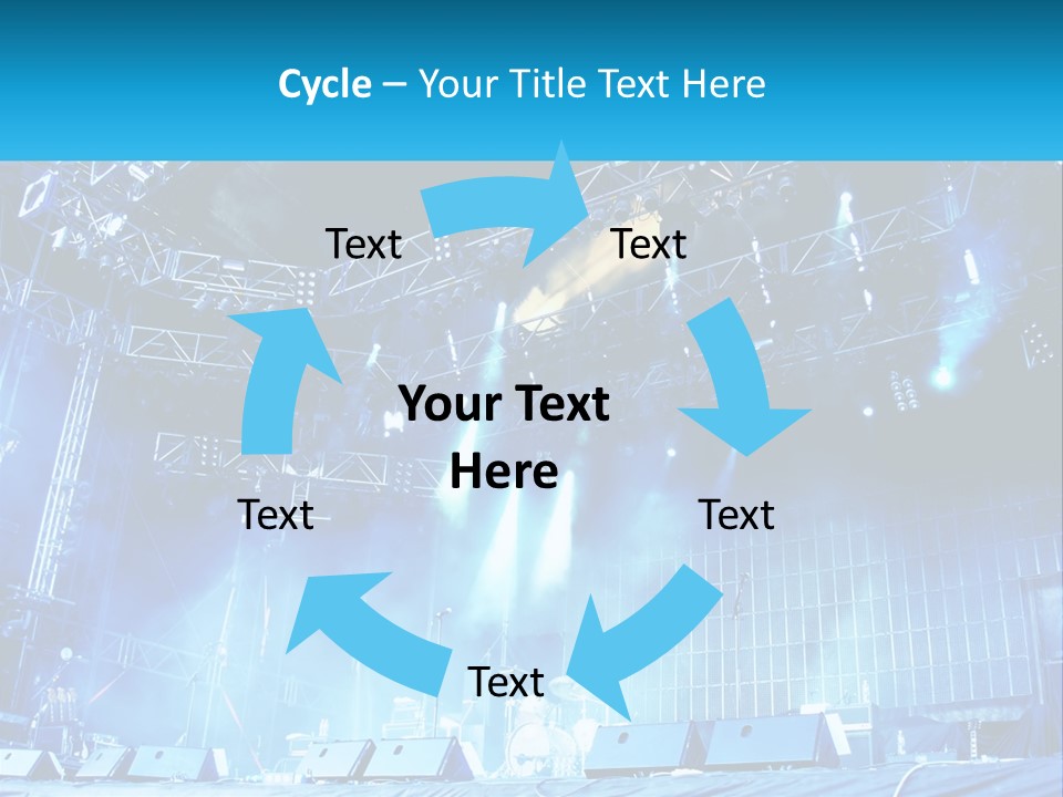 A Stage That Has Some Lights On It PowerPoint Template