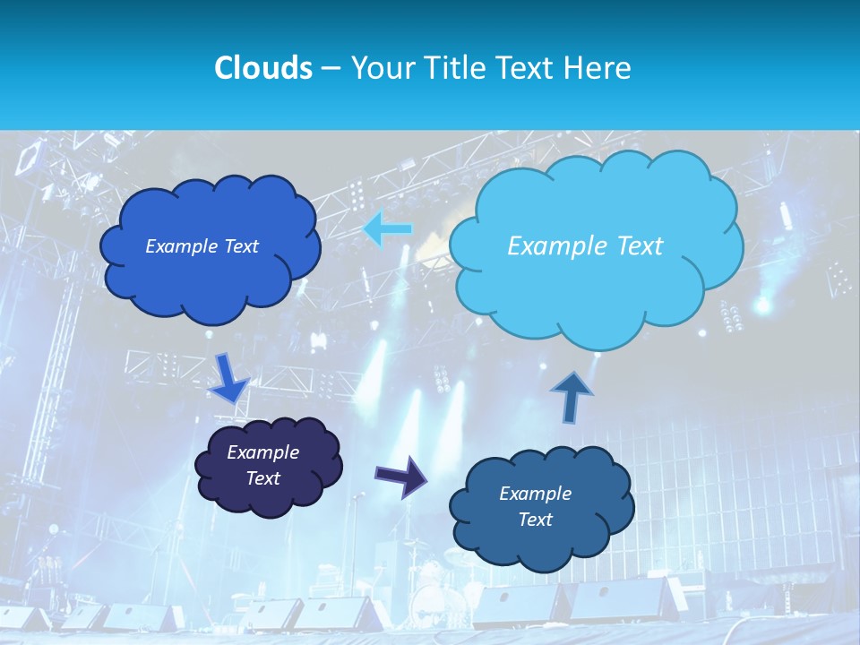 A Stage That Has Some Lights On It PowerPoint Template