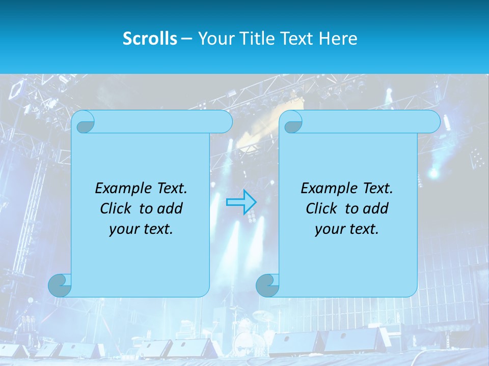 A Stage That Has Some Lights On It PowerPoint Template