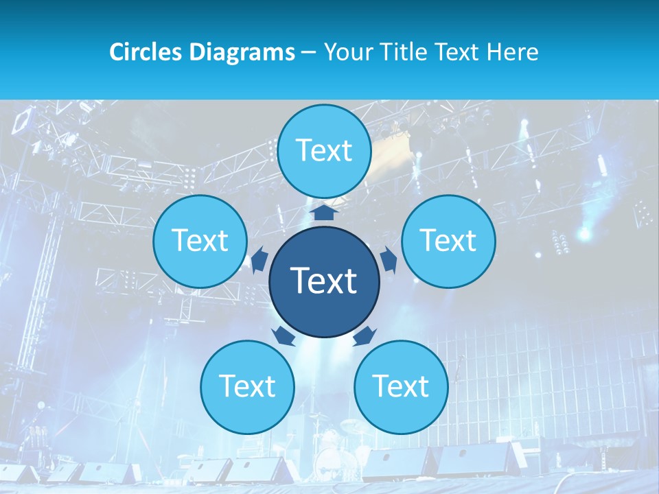 A Stage That Has Some Lights On It PowerPoint Template