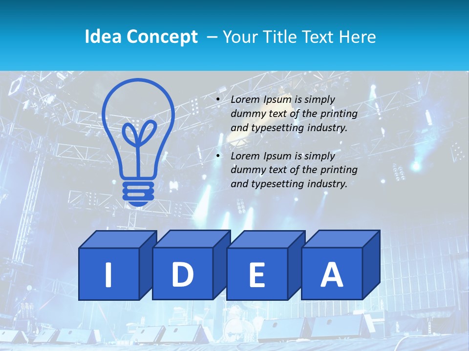 A Stage That Has Some Lights On It PowerPoint Template