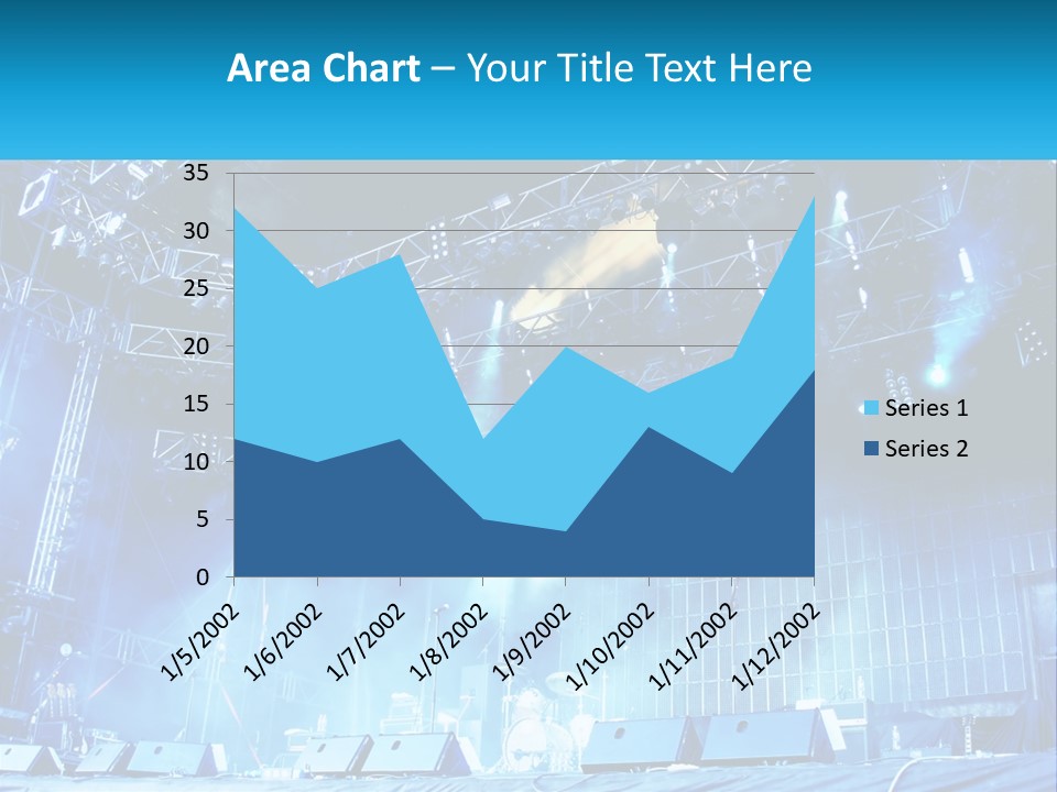 A Stage That Has Some Lights On It PowerPoint Template