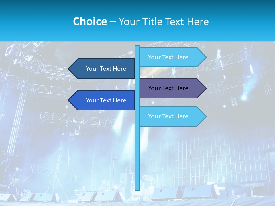 A Stage That Has Some Lights On It PowerPoint Template