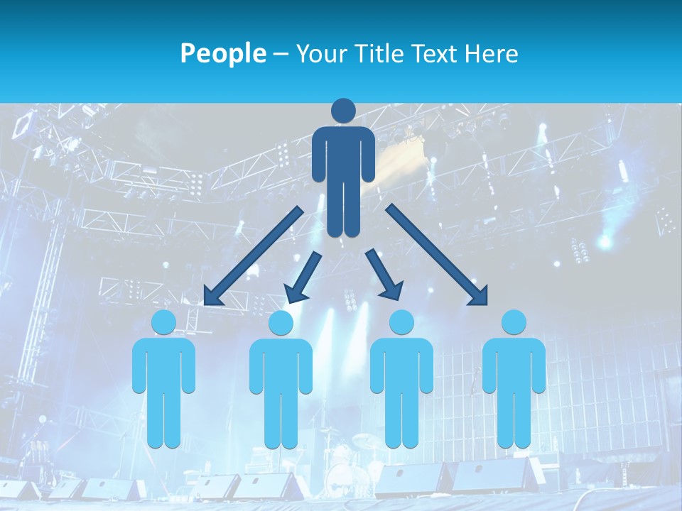 A Stage That Has Some Lights On It PowerPoint Template