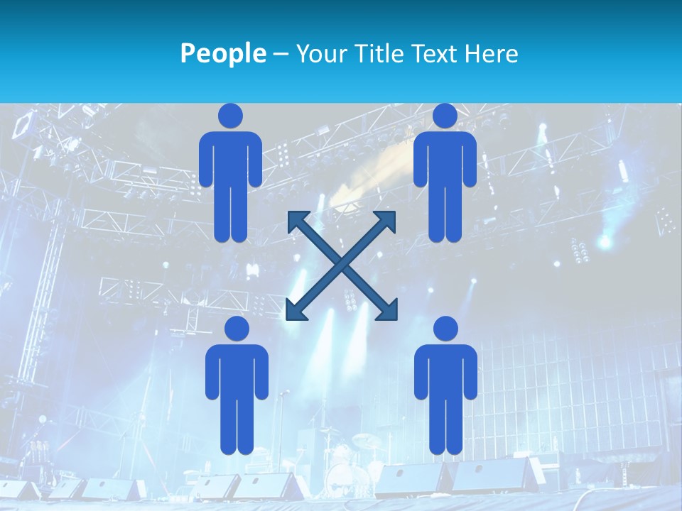 A Stage That Has Some Lights On It PowerPoint Template