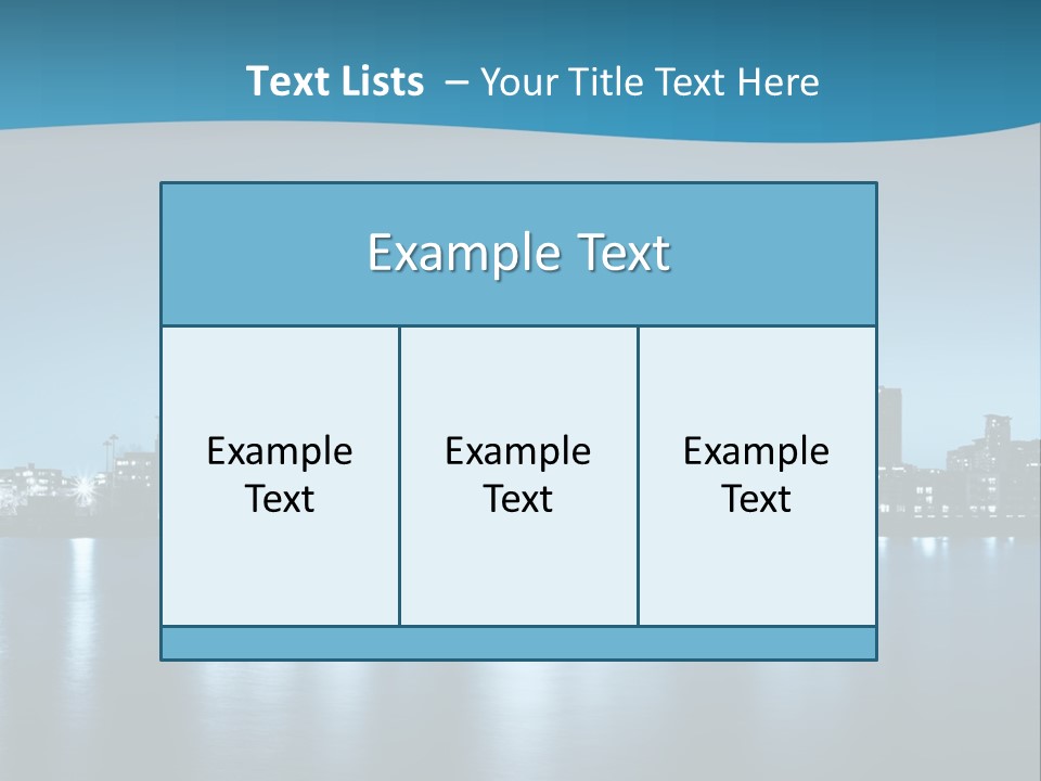 A City At Night With A Blue Sky And Water In The Foreground PowerPoint Template