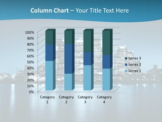 A City At Night With A Blue Sky And Water In The Foreground PowerPoint Template