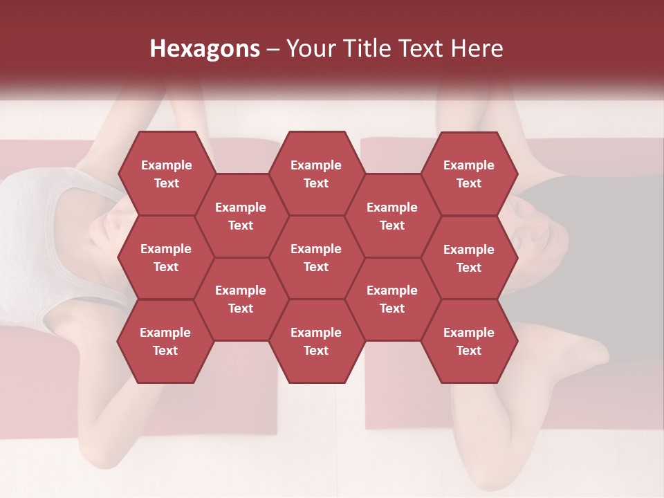 A Couple Of Women Laying On Top Of A Red Mat PowerPoint Template