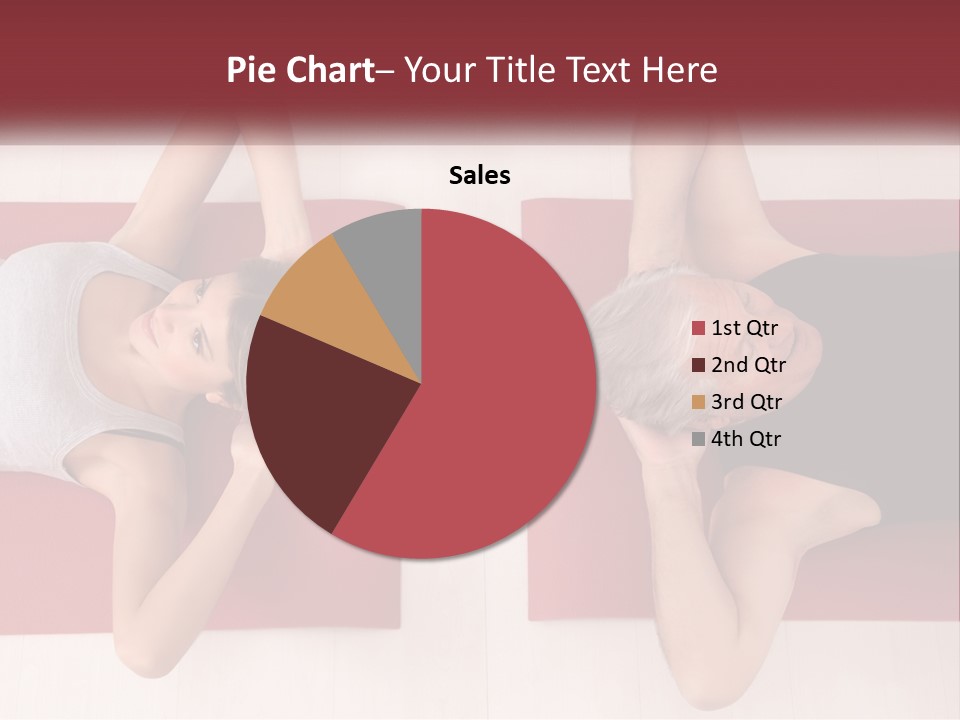 A Couple Of Women Laying On Top Of A Red Mat PowerPoint Template