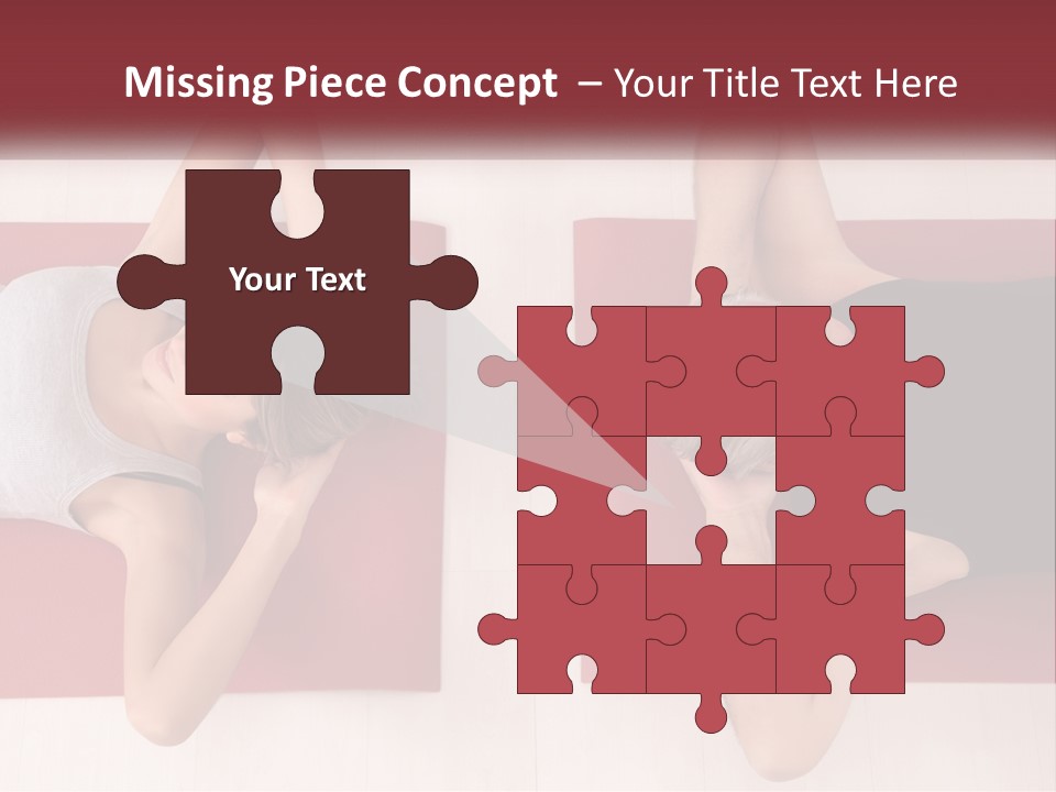 A Couple Of Women Laying On Top Of A Red Mat PowerPoint Template