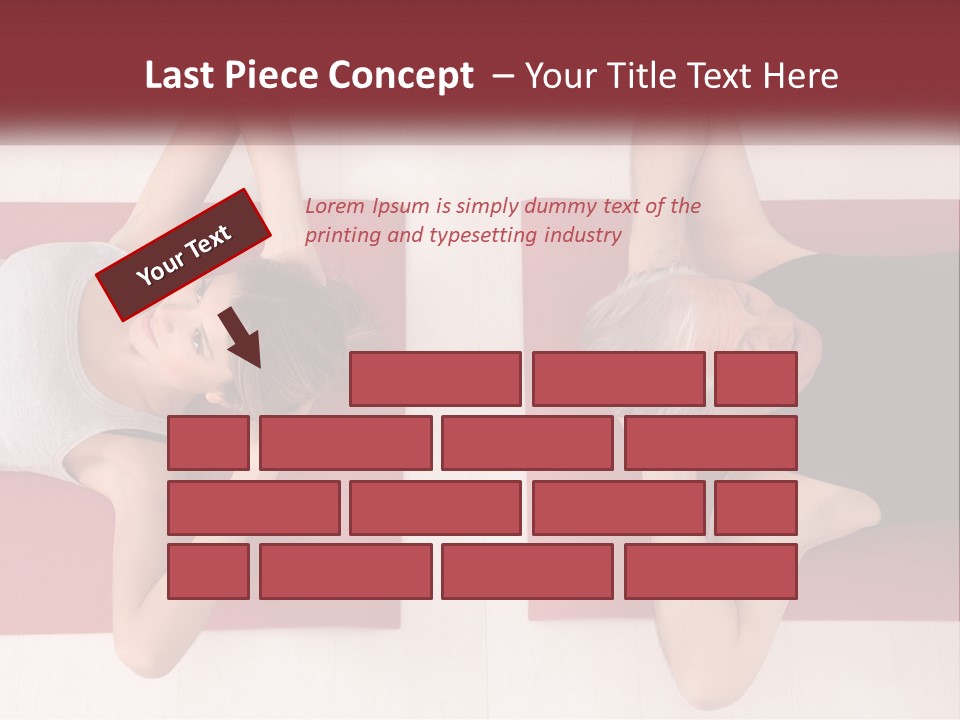 A Couple Of Women Laying On Top Of A Red Mat PowerPoint Template