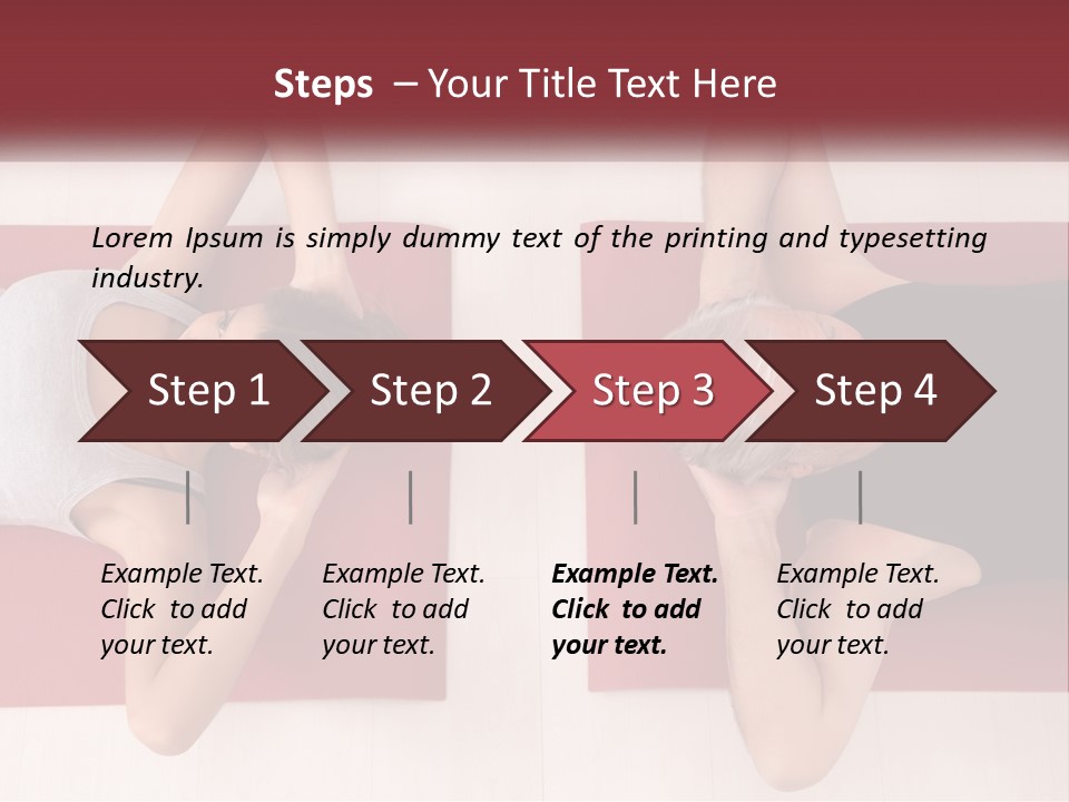 A Couple Of Women Laying On Top Of A Red Mat PowerPoint Template