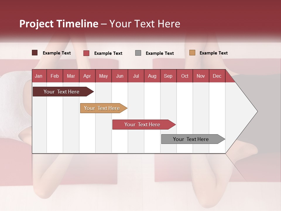 A Couple Of Women Laying On Top Of A Red Mat PowerPoint Template