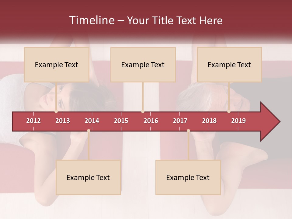 A Couple Of Women Laying On Top Of A Red Mat PowerPoint Template