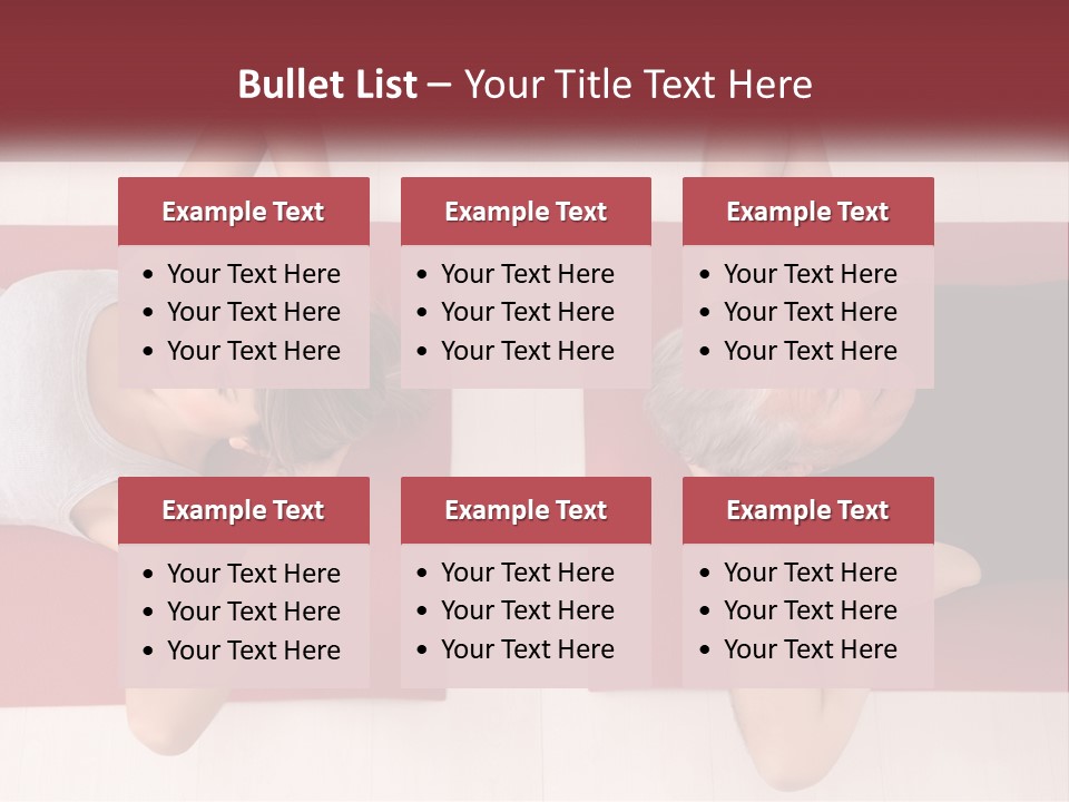 A Couple Of Women Laying On Top Of A Red Mat PowerPoint Template