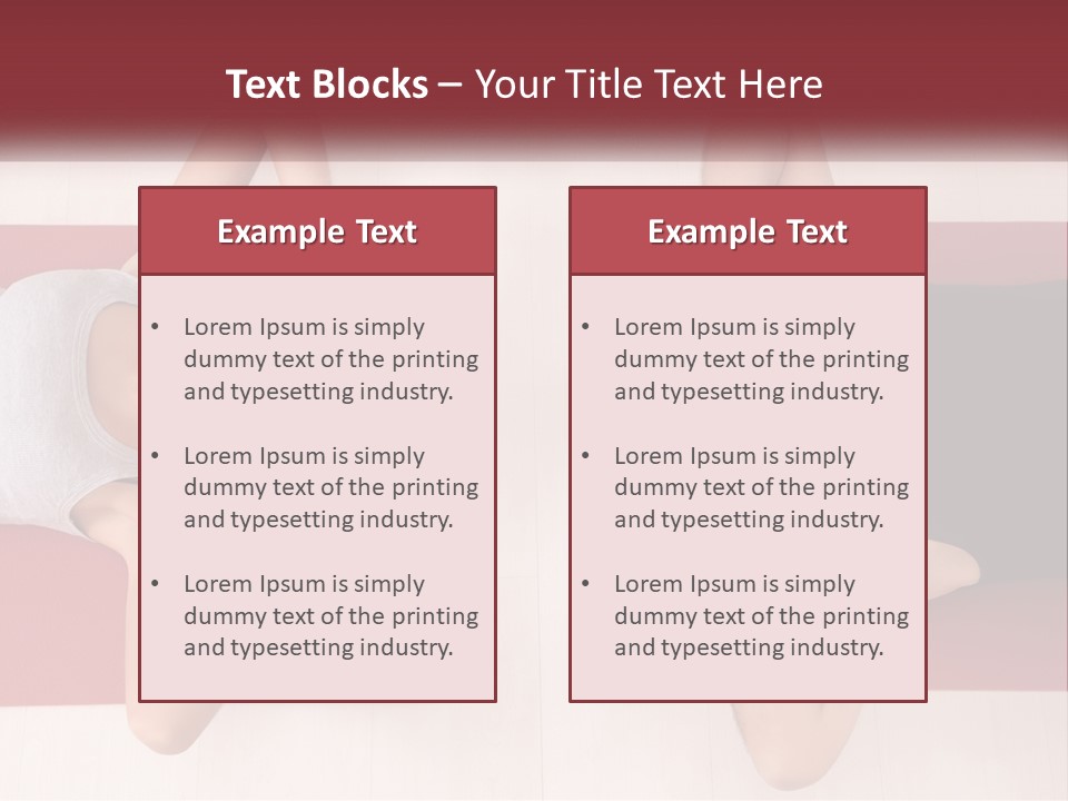 A Couple Of Women Laying On Top Of A Red Mat PowerPoint Template