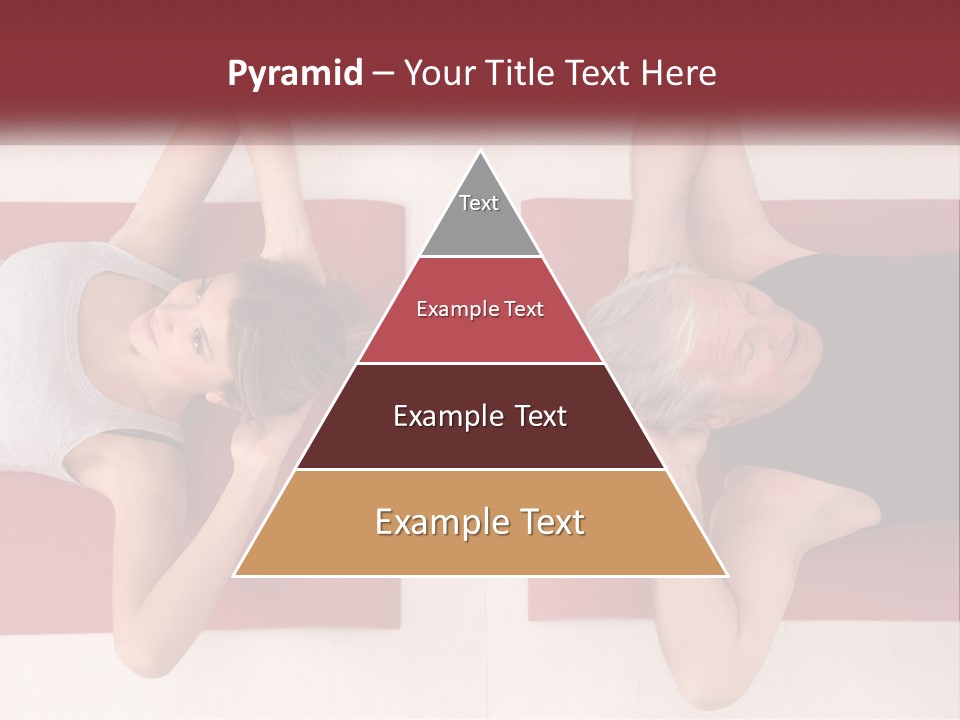 A Couple Of Women Laying On Top Of A Red Mat PowerPoint Template