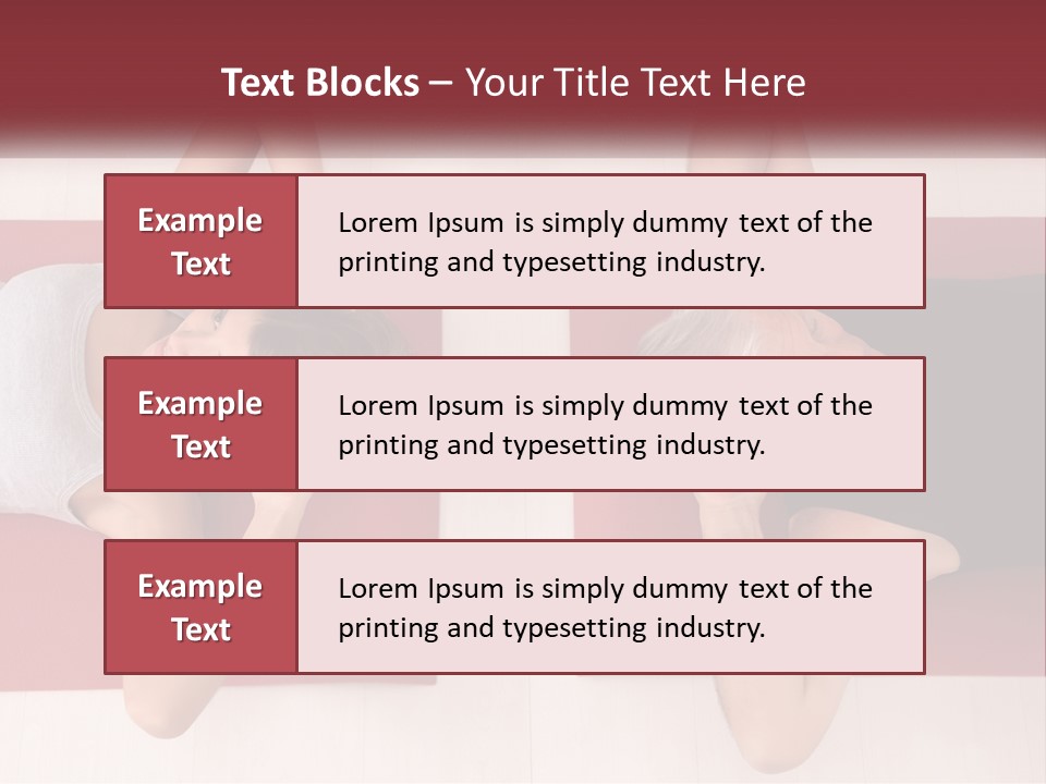 A Couple Of Women Laying On Top Of A Red Mat PowerPoint Template