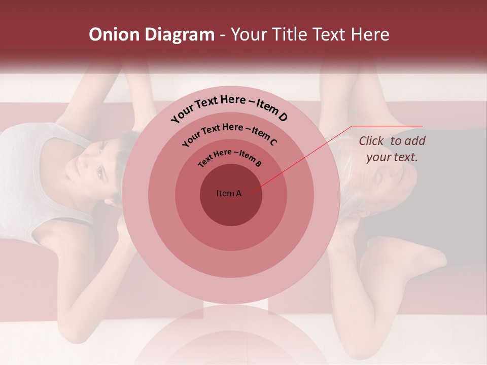 A Couple Of Women Laying On Top Of A Red Mat PowerPoint Template