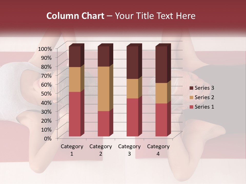 A Couple Of Women Laying On Top Of A Red Mat PowerPoint Template