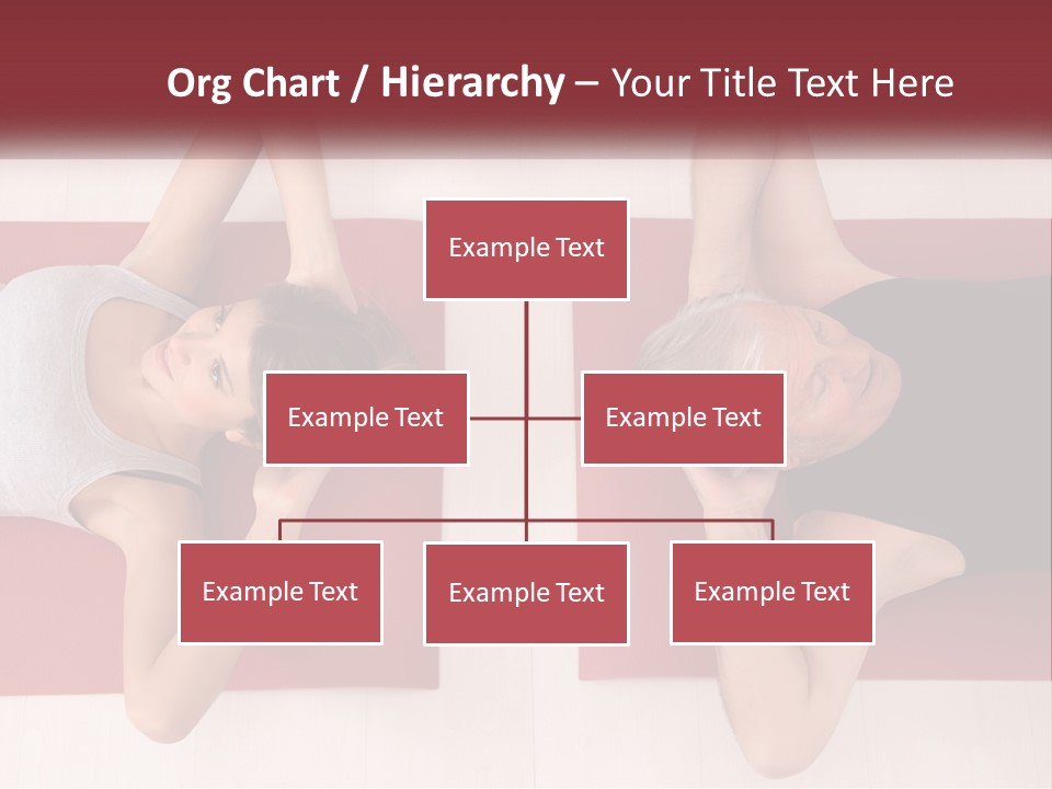 A Couple Of Women Laying On Top Of A Red Mat PowerPoint Template