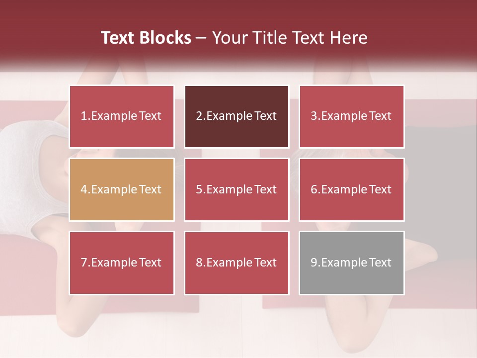 A Couple Of Women Laying On Top Of A Red Mat PowerPoint Template