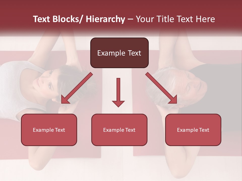 A Couple Of Women Laying On Top Of A Red Mat PowerPoint Template