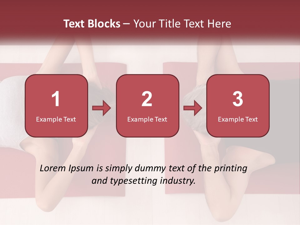 A Couple Of Women Laying On Top Of A Red Mat PowerPoint Template