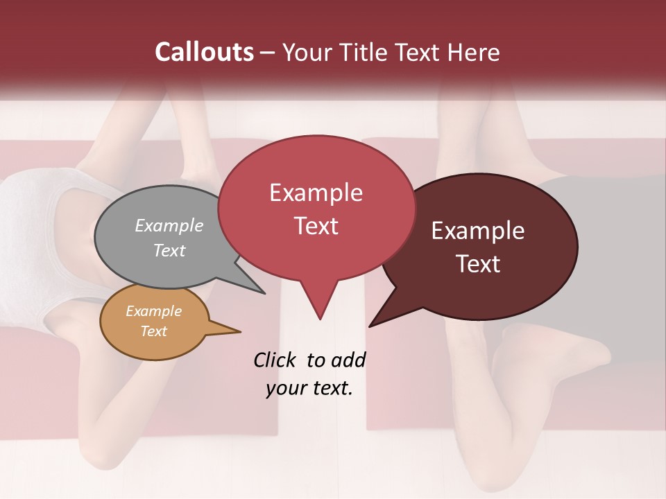 A Couple Of Women Laying On Top Of A Red Mat PowerPoint Template