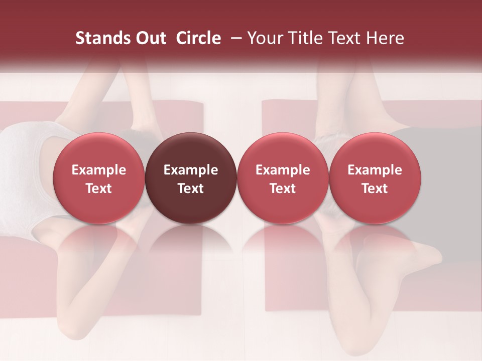 A Couple Of Women Laying On Top Of A Red Mat PowerPoint Template