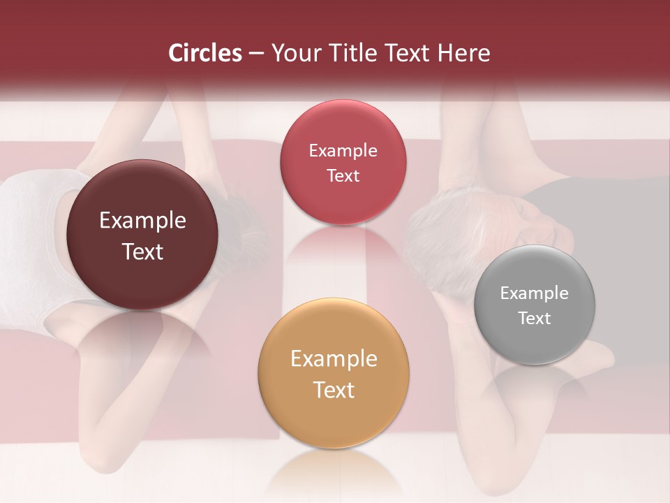 A Couple Of Women Laying On Top Of A Red Mat PowerPoint Template