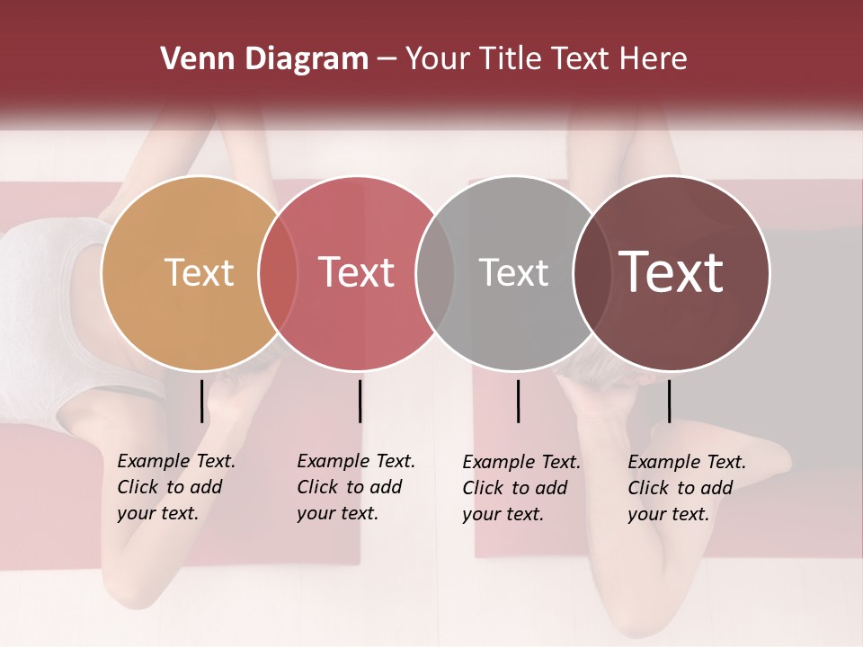 A Couple Of Women Laying On Top Of A Red Mat PowerPoint Template