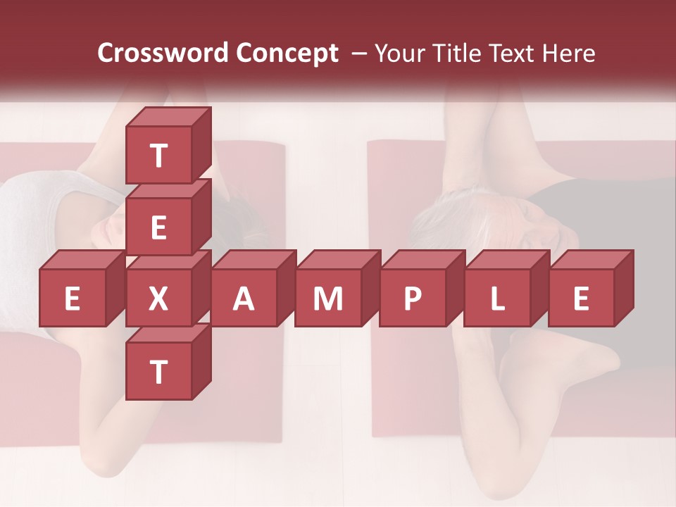 A Couple Of Women Laying On Top Of A Red Mat PowerPoint Template