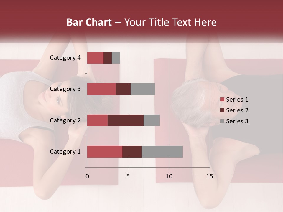 A Couple Of Women Laying On Top Of A Red Mat PowerPoint Template