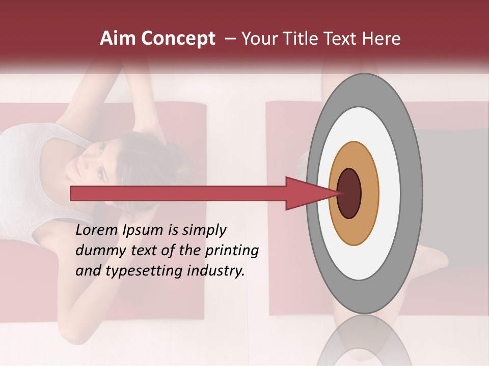 A Couple Of Women Laying On Top Of A Red Mat PowerPoint Template