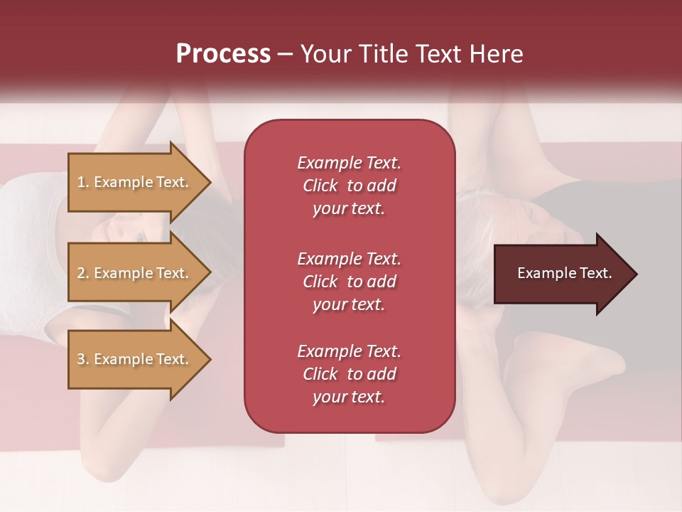 A Couple Of Women Laying On Top Of A Red Mat PowerPoint Template